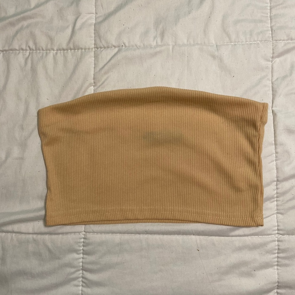 BooHoo tan crop top